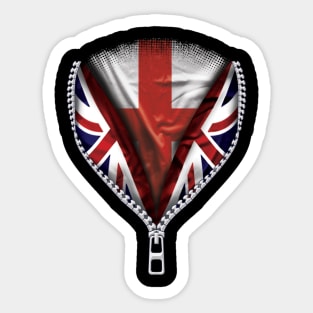 English Flag  England Flag zipped British Flag - Gift for English From England Sticker